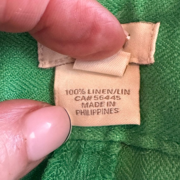 J. Crew Lush Green 100% Linen Trousers - Picture 6 of 6